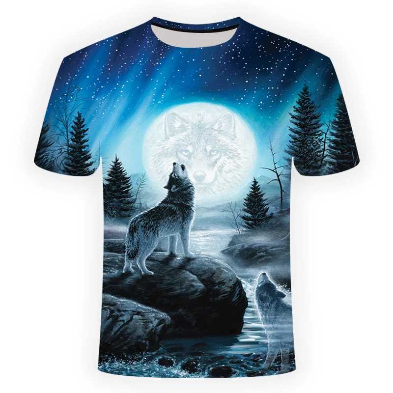 Новинка года, забавная футболка с 3D принтом волка с животными, мужская летняя футболка с короткими рукавами, футболка, Мужская модная футболка 6XL - Цвет: TX314
