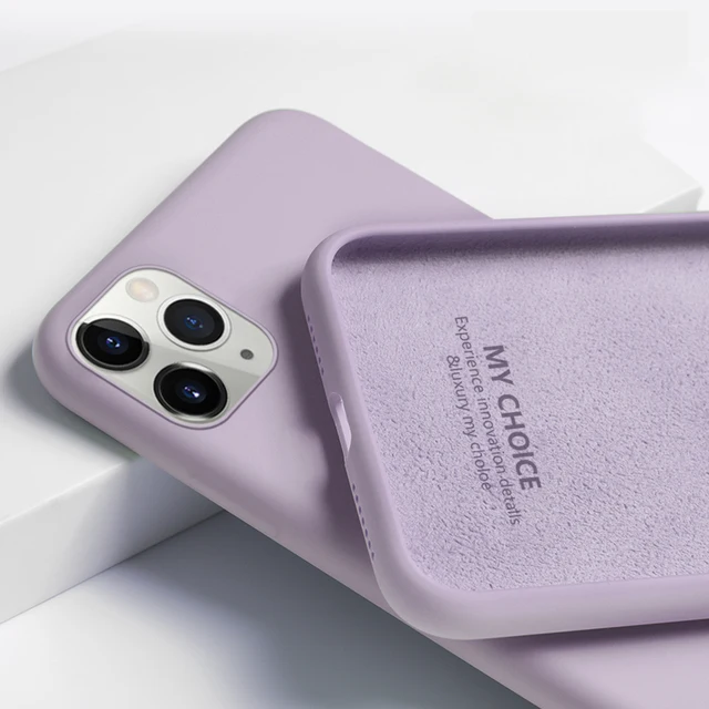 Case For iPhone 11 12 13 Pro Max SE 2 2020 6 S 7 8 Plus X XS MAX XR 12 13 Mini Cute Candy Color Couples Soft Silicone Cover Grass purple