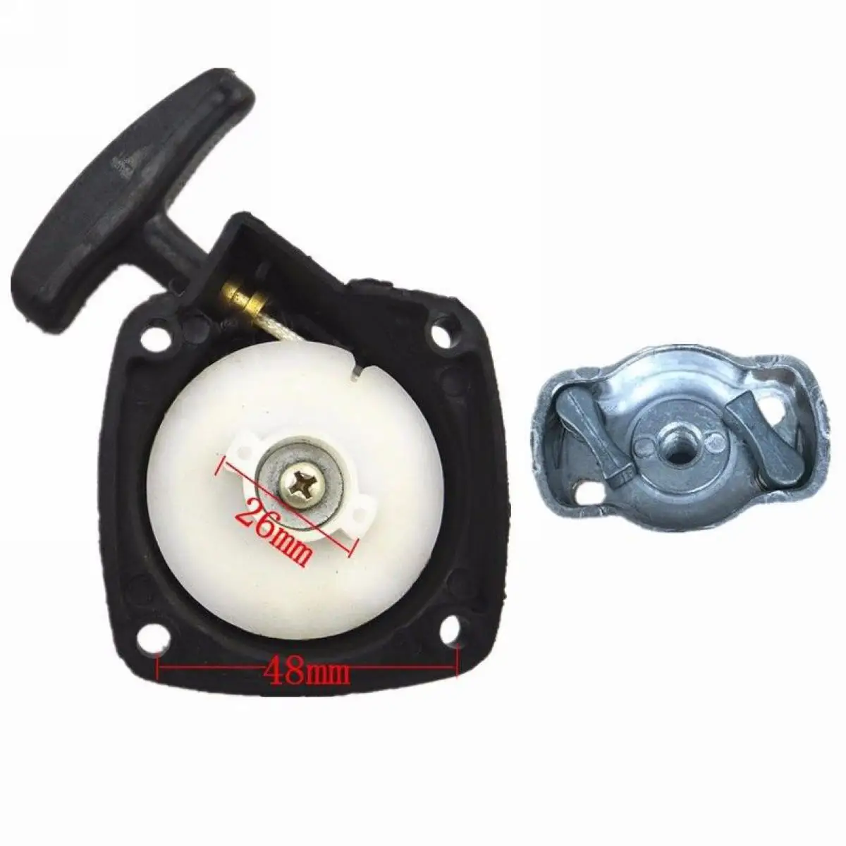 1 x DWZ Recoil Starter Pull Starter & Pawl Black & Silver