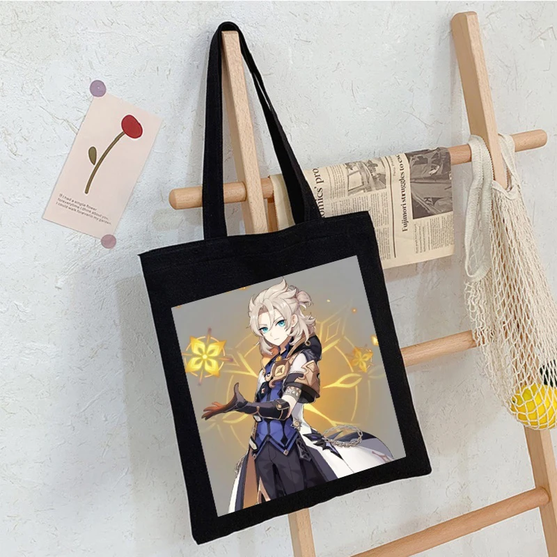 Japanese Women Bag Genshin Impact Cartoon Vintage Canvas Bag Fashion Harajuku Shopper bag Large Capacity Y2K women Shoulder Bags 