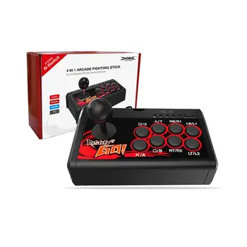 

4 in 1 Retro Arcade Station Fighting Stick Game Joystick Controller USB Wired Rocker for PS3/Switch/PC/Android Games Console