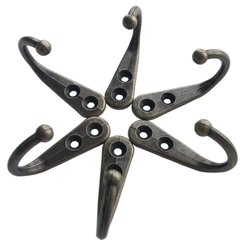 24 Pieces Coat Hooks Wall Mounted Robe Hook Single Hanger No Scratch and 50 Screws Bronze Color | Дом и сад