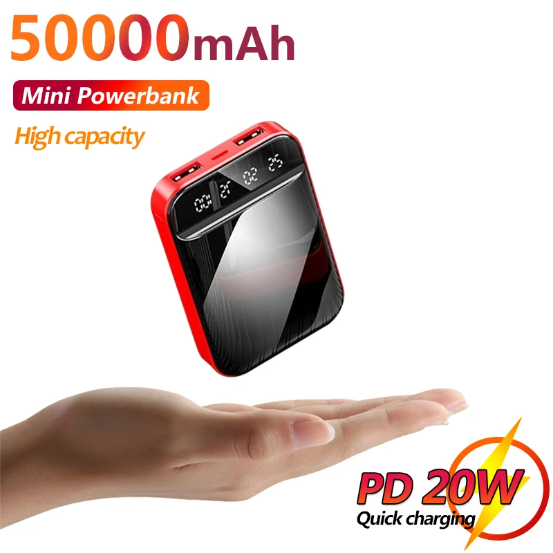 Mini Large Capacity 50000mAh Power Bank Is Suitable Portable Dual USB Fast Charging External Battery for Xiaomi IPhone Samsung portable phone charger