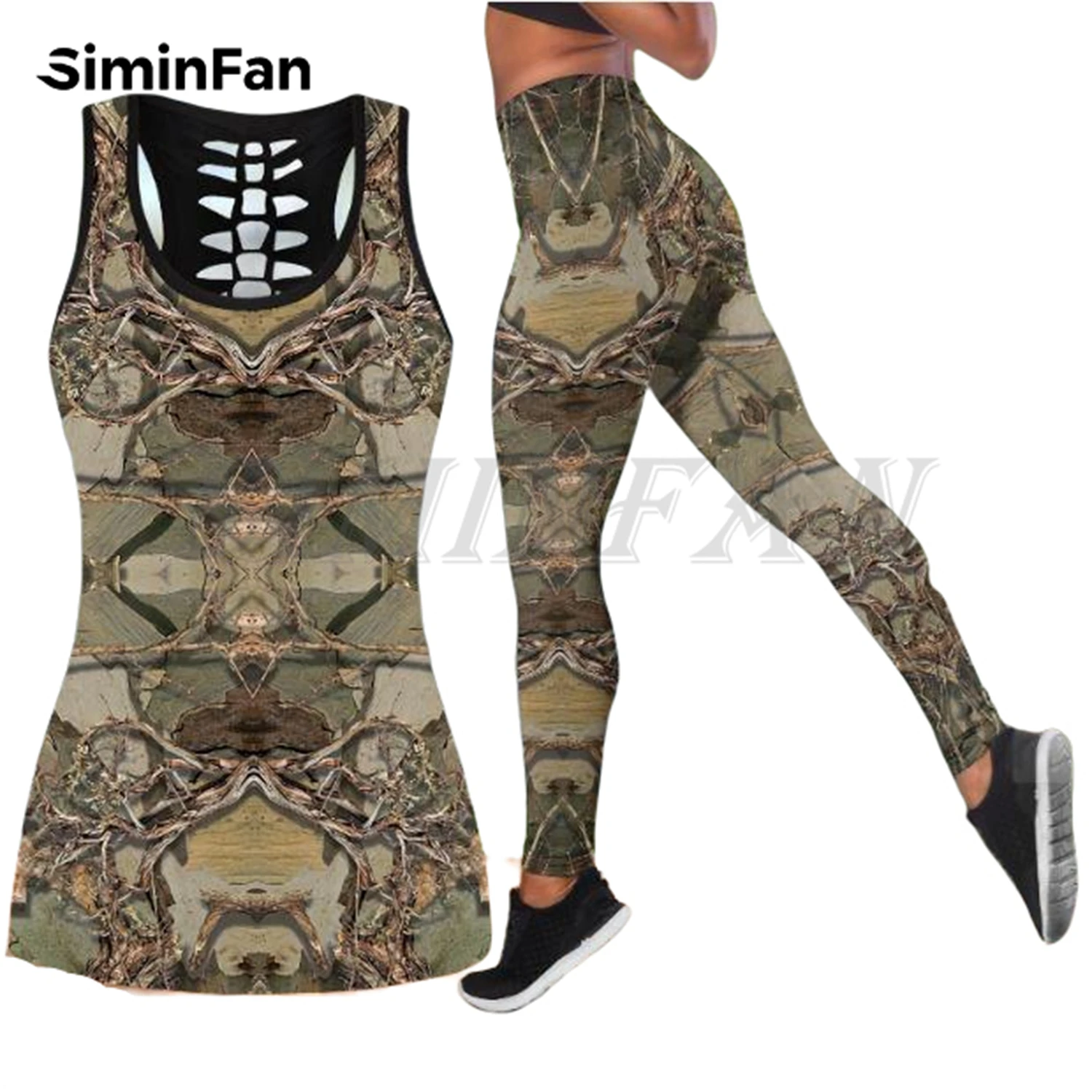 Deer Hunting Camo Two Pieces Yoga Sets 