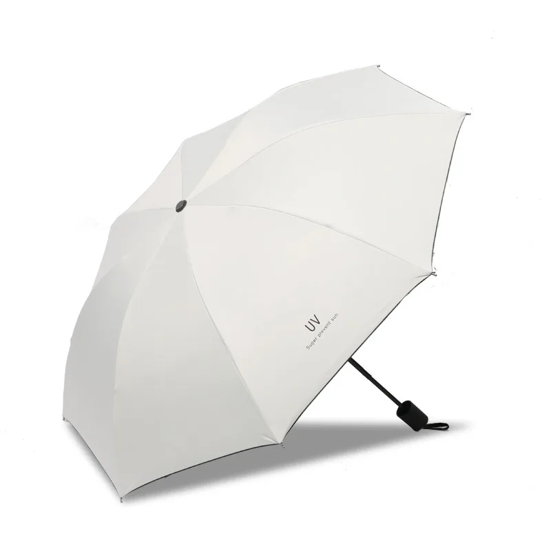Высококачественный виниловый солнцезащитный 3 складной зонтик, солнцезащитный козырек с УФ-защитой Sombrilla для дождя и солнца 3 складной зонт для улицы
