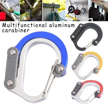 

2019 Outdoor Carabiner Clip Swivel Hook Aluminum Alloy D-type Buckle Portable Key Chain G66