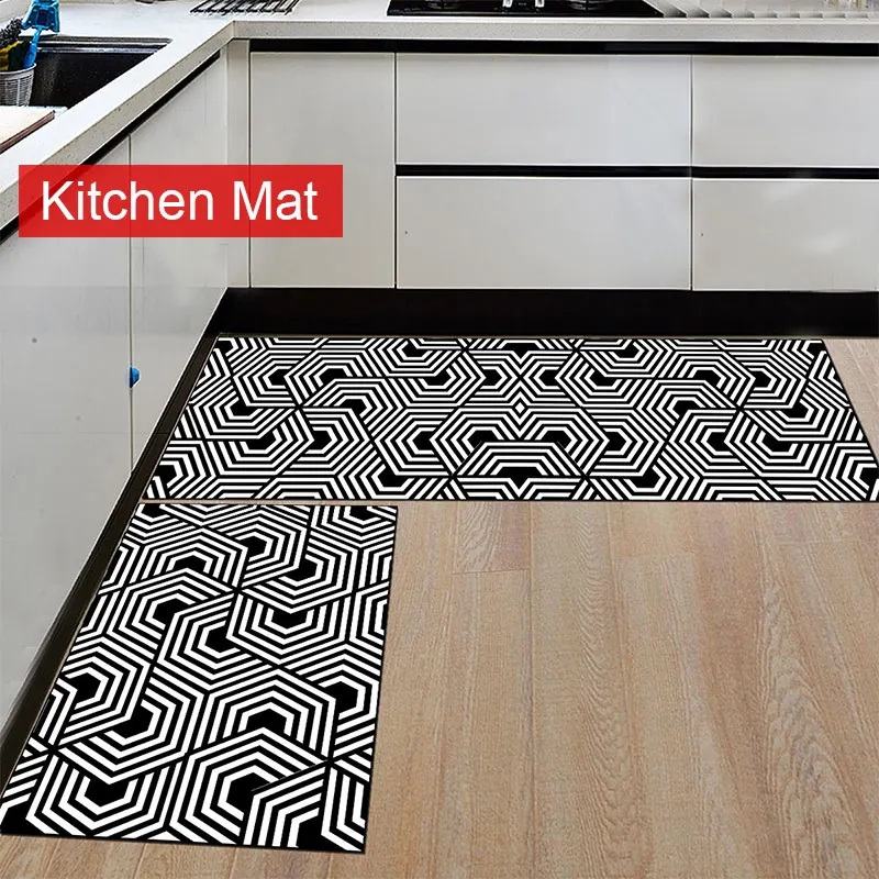 Коврик нескользящий 2 шт./компл. коврик для кухни геометрический узор мягкий отель Tapete дверь полиэстер 40X60+ 40X120 см