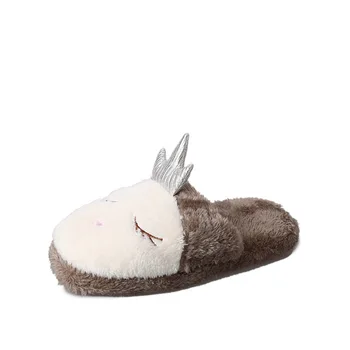 

2019 New Slippers Women Suede Non-slip Wear-resistant Home Slippers Cotton Leisure Keep warm Women's Winter Shoes Size 36-41