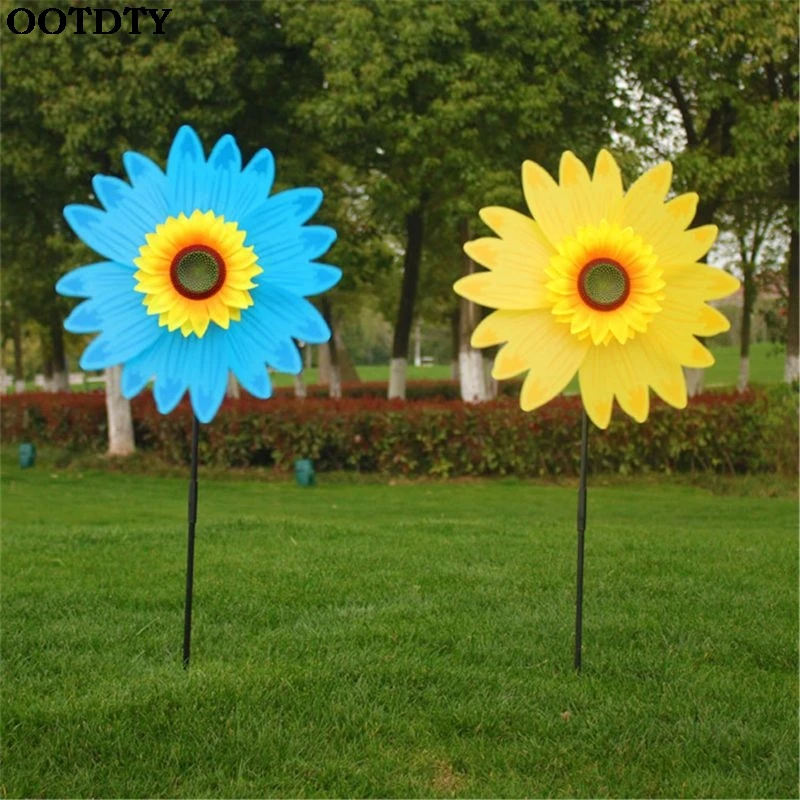 2" Забавная детская DIY красочная ветряная мельница в виде подсолнечника, детская игрушка для активного отдыха, садовый декор, подарок для детей