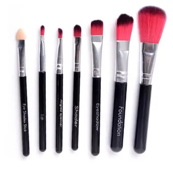 

7Pcs Portable Makeup Brushes Set with Iron Box Beauty Tools Makeup Tools Foundation Brush Cosmetic Makeup Brushes Set Black/Pink