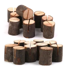 

Hot sale Rustic Wood Table Numbers Holder Wood Place Card Holder Party Wedding Table Name Card Holder Memo Note Card (30pcs)