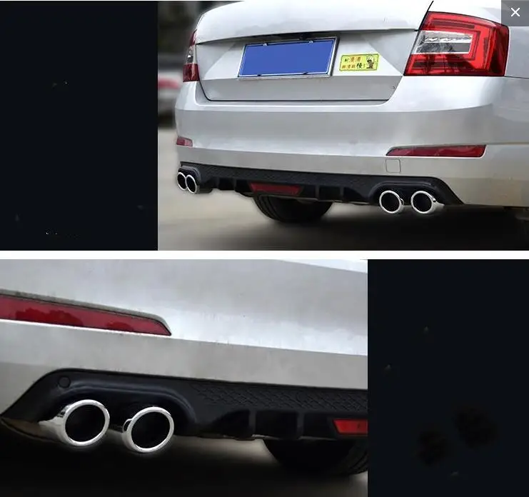 For Skoda Octavia 2014-ABS Black Rear Bumper Lip Trunk Spoiler Rear Diffuser Protector Car Styling car bumper accessories