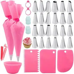 Stainless Steel Nozzle Piping Cake Decorating Set - Confectionery and Pastry Tools Kit (36PCS)