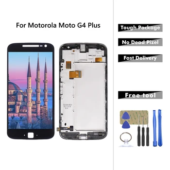 

Display For Motorola Moto G4 Plus LCD Xt1644 Xt1640 Xt1641 LCD Display Touch Screen Glass DIgitizer Assembly With Frame + Tools