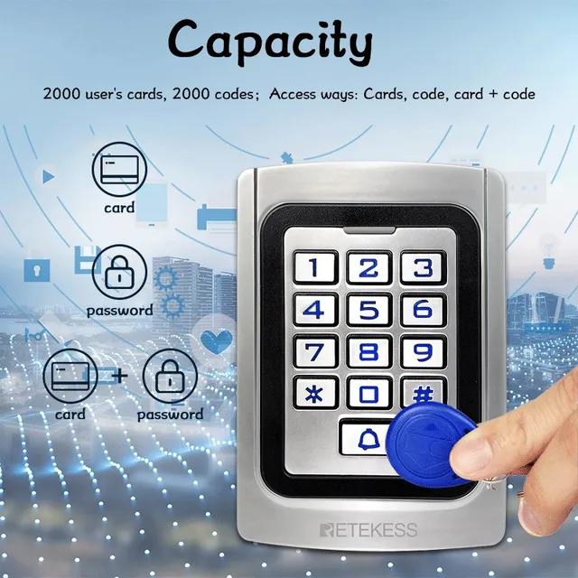 RETEKESS T-AC04 RFID Door Access Control System Garage Keypad IP68 Waterproof Metal Case With 2000 Users For Warehouse Home 5