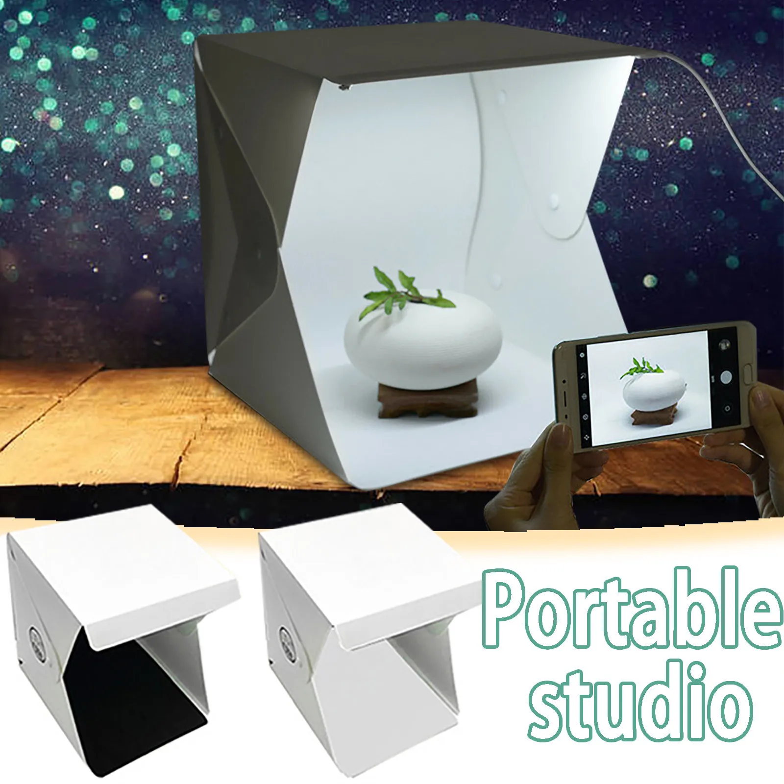 Caja de luz LED plegable para estudio de fotografía, caja de luz de fondo portátil para estudio fotográfico, brillo, DSLR, creativo, 35 #35