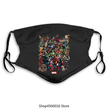 

Mavel Universum Maske 2020 hochwertige Markenmaske lässig Cartoon O-Neck Mode gedruckt 100% Baumwolle New Summer Round Neck m pm