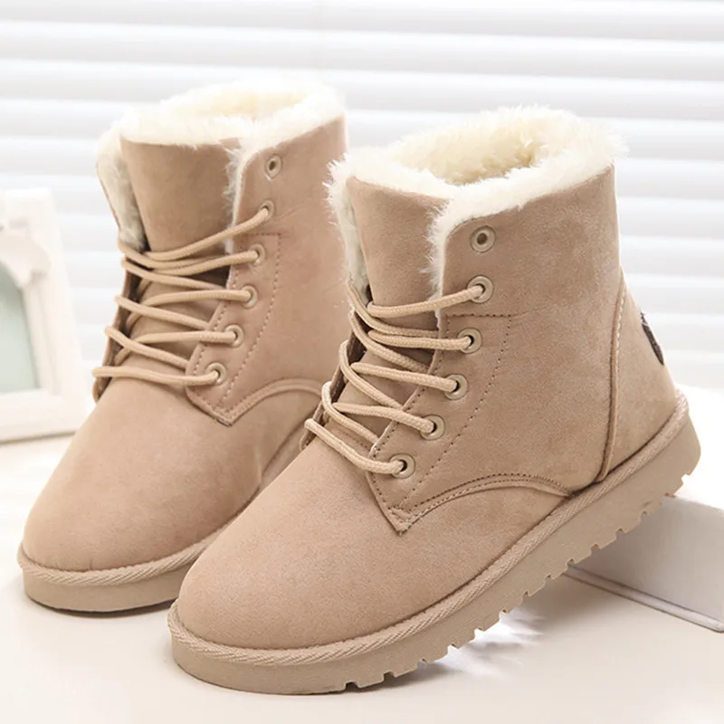 Модные женские ботинки; теплая зимняя обувь для женщин; ботильоны; зимние ботинки; женские ботинки замшевые плюшевые ботинки; botas mujer