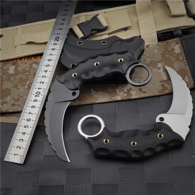 Karambit Pocket Knives CSGO Tactical Camping Outdoor Self Defense with Hunting Survival Tools EDC Fishing Fixed Blade Knife G10 |