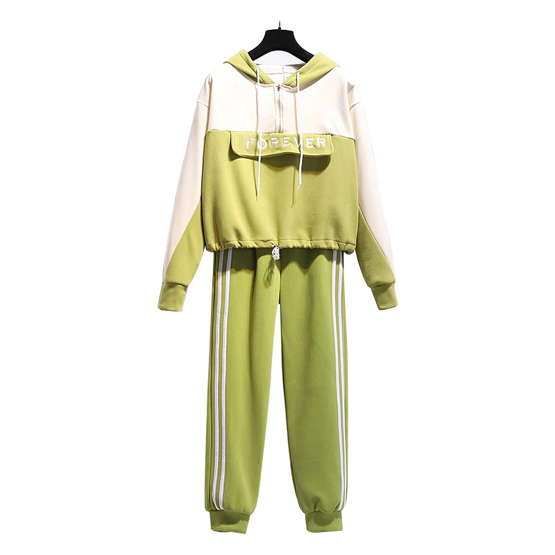 

Hooded fleece two-piece women new winter garment leisure trousers suits hoodies pants casual outfit leisure hoody top couture