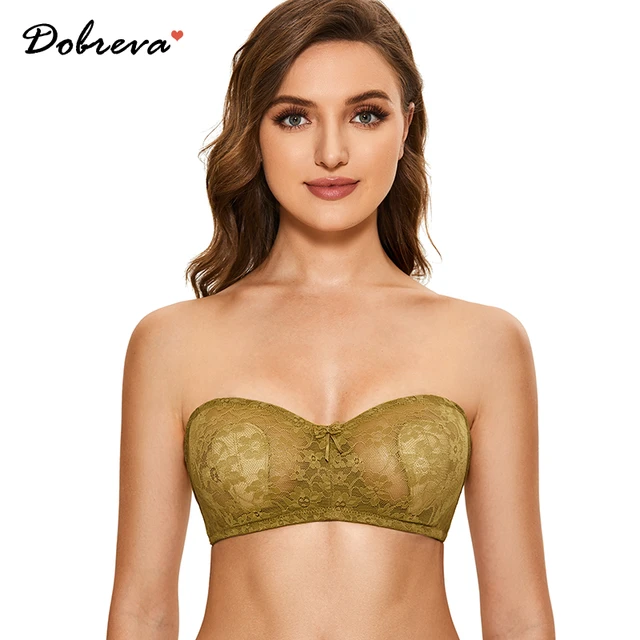 DOBREVA Women's Lace Bra Balconette Push Up Sexy Plus Size Unlined Sheer  Underwire Floral See Through Lingerie - AliExpress