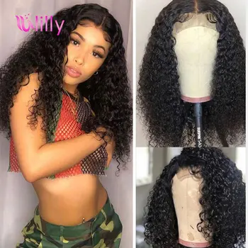 

ULlilly Hair Wigs 13X4 Curly Lace Front Wig Pre Plucked Glueless Curly Closure Wig Human Hair Bleached Knots Remy Brazilian Wig