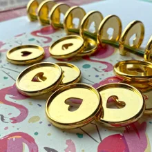 35 мм 30 шт. кольцо для переплета в форме сердца для блокнота, бумажное кольцо для переплета, скоросшиватель, Грибное отверстие, А4, Золотое переплет, диск для переплета