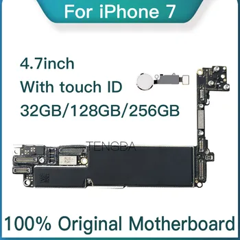 

100% Original unlocked for iPhone 7 Motherboard with Touch ID/without Touch ID for iphone 7 Mainboard with IOS System