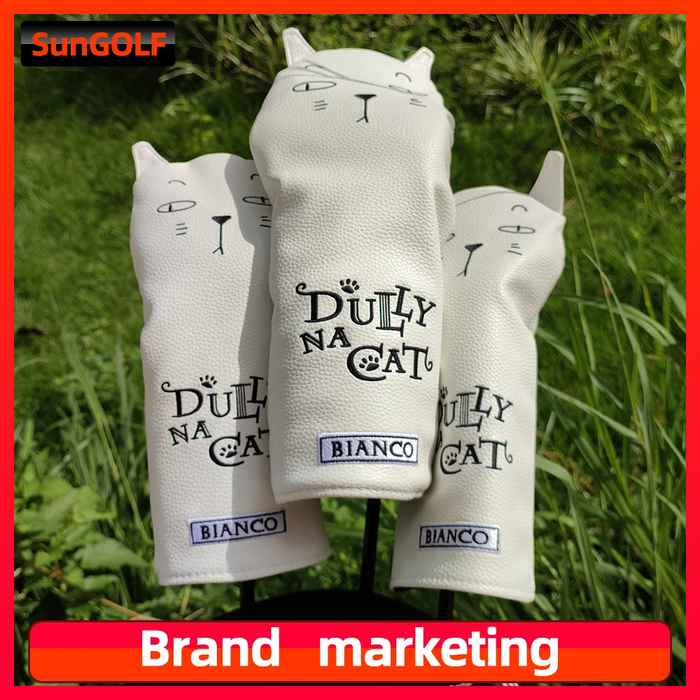 Cute Kitten Golf Club Headcover 3pcs Golf Club Head Protection Cover