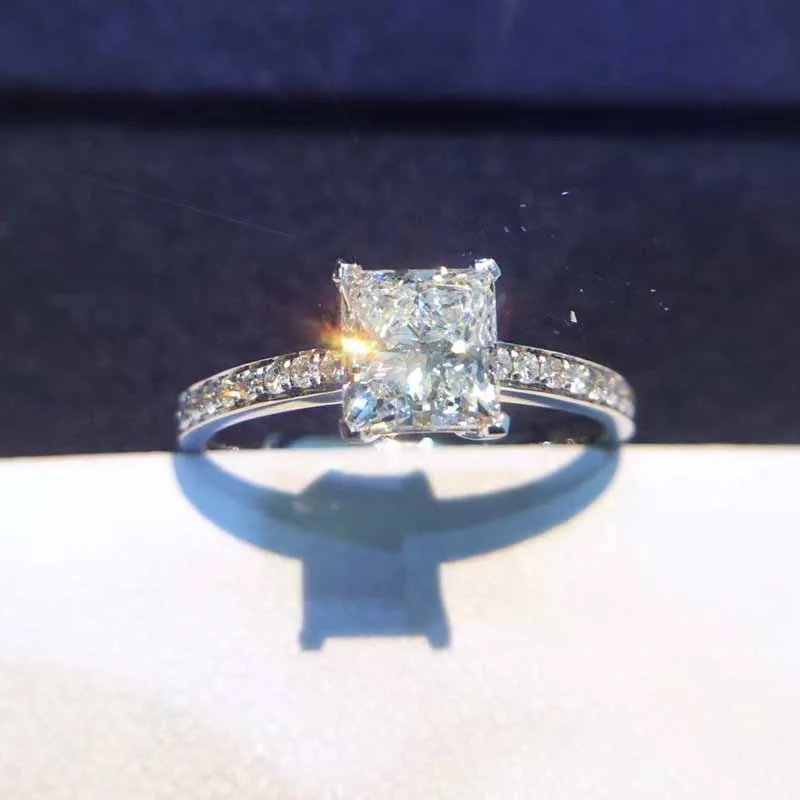 CC Wedding Rings Women Cubic Zirconia Stone White Gold Color Trendy Jewelry Bridal Engagement Ring