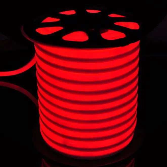 Fanlive 8*16 мм 12V светодиодный неоновый гибкий линейный светильник 5050 2835 120 светодиодный Водонепроницаемый гибкая светодиодная лента на расстоянии до 20 м 50 м 100 м для внутреннего и наружного спорта цветная(Rgb - Испускаемый цвет: Красный