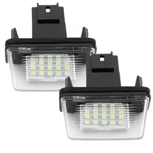 2 шт. 18 светодиодный слева и справа автомобиля номерной знак светильник лампы для Citroen C3 2002-2009 для peugeot 206 207 307 308 406 407