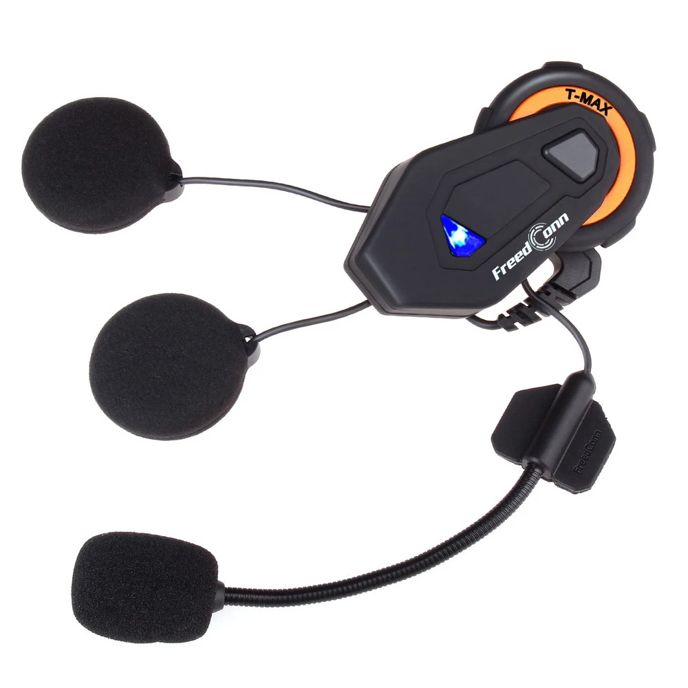 2Pcs T-MAX Motorcycle Helmet Headset Intercom BT Bluetooth Interphone FM 1000M 