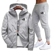 Men's casual jacket suit 2021 spring and autumn thin windbreaker + sports pants two-piece men's hoodie slim pants