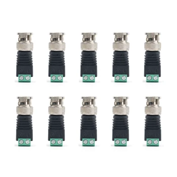 

10pcs Security Camera Surveillance Zinc Alloy Mini System Straight Plug Video Connector Adapter Accessories Extender Q9 BNC Male