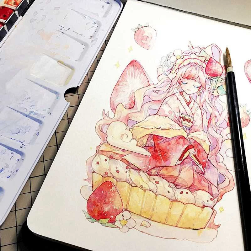 Anime Baohong 100% Cotton Watercolor Painting Paper 300G Professional Tutorial Draft Coloring Paper For Practicing Art Supplies|Watercolor Paper| - Aliexpress