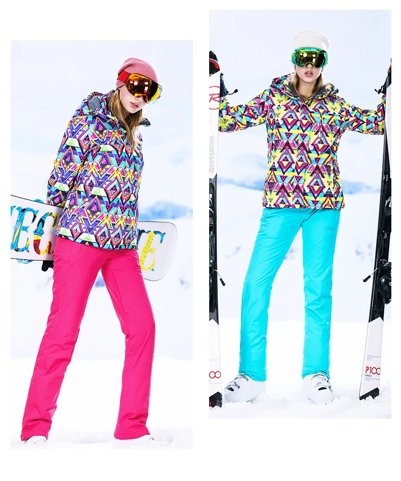 Лыжный костюм Warme Anzug Frauen wausserdicht Winddicht Skifahren und Snowboarden Jacke Hosen