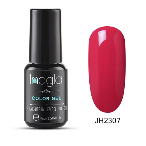 Inagla винно-красный 8 мл Гель-лак УФ светодиодный лак для ногтей для маникюра гель полуперманентный лак гель-Краска Дизайн ногтей инструменты для творчества - Цвет: JH2307