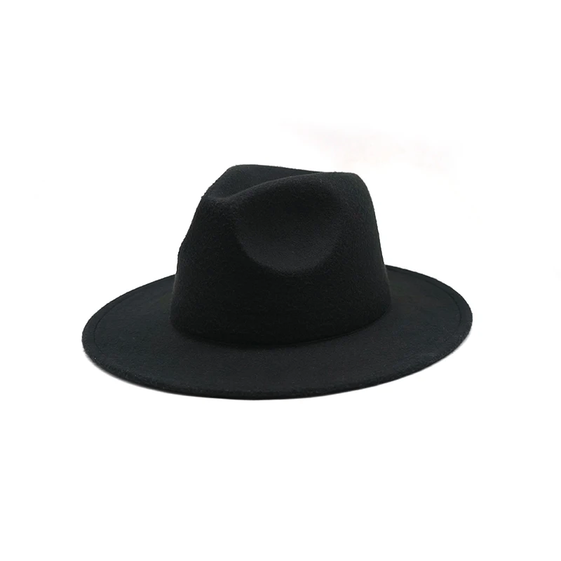 Шляпа фетровая Женская в британском стиле шляпа с широкими полями винтажная