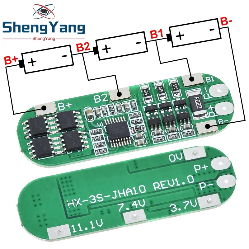 1PCS 3S 10A 12V Lithium Battery Charger Protection Board Module for 3pcs 18650 Li-ion Cell Charging BMS 11.1V 12.6V NEW | Электронные