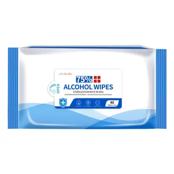 

40 Pcs/Bag 75% Alcohol Wipes Gentle And Non-Irritating Disinfection And Sterilization For Skin And Object Surface