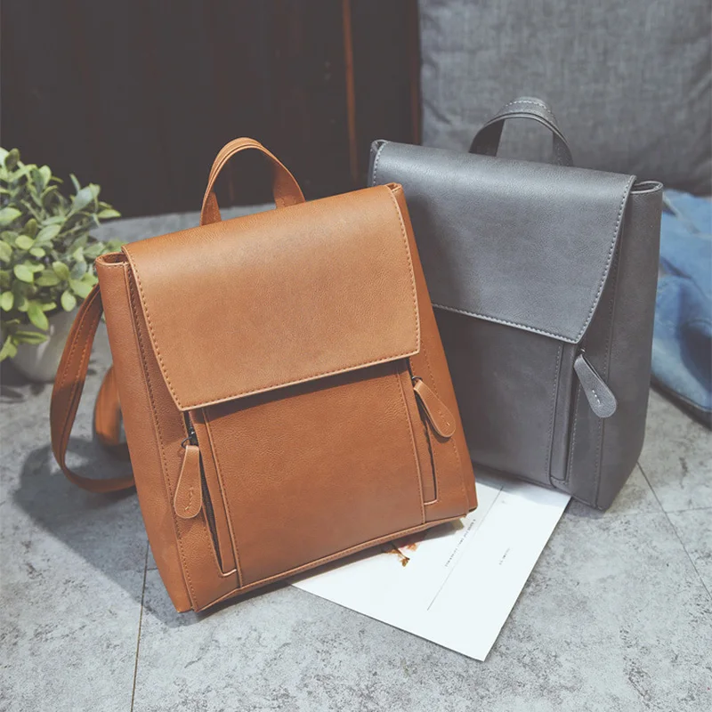 

2019 New Women Small Backpack High Quality Hasp School Backpacks For Teens Fashion Designer PU Leather Man Travel Shoulder Bag