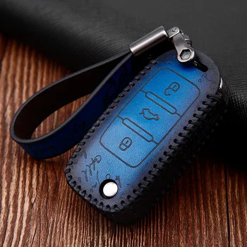 

Genuine Leather Car Key Case Cover Accessorie for Volkswagen VW Ameo Arteon/CC Beetle Golf Jetta Passat Phideon Polo GTI Vento