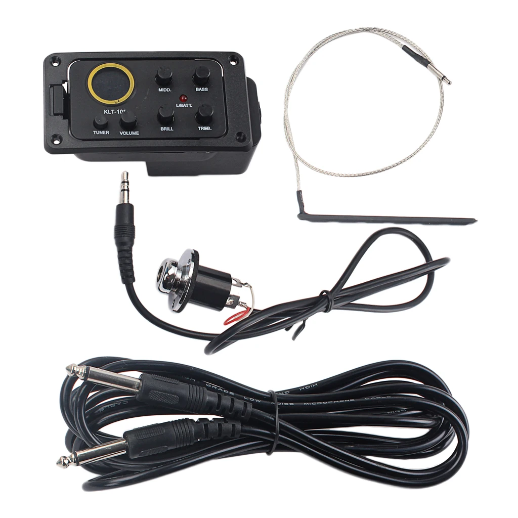 4-Band EQ Equalizer Pick-up Piezo For Tuner Preamplifier For Acoustic Guitar Diy Parts