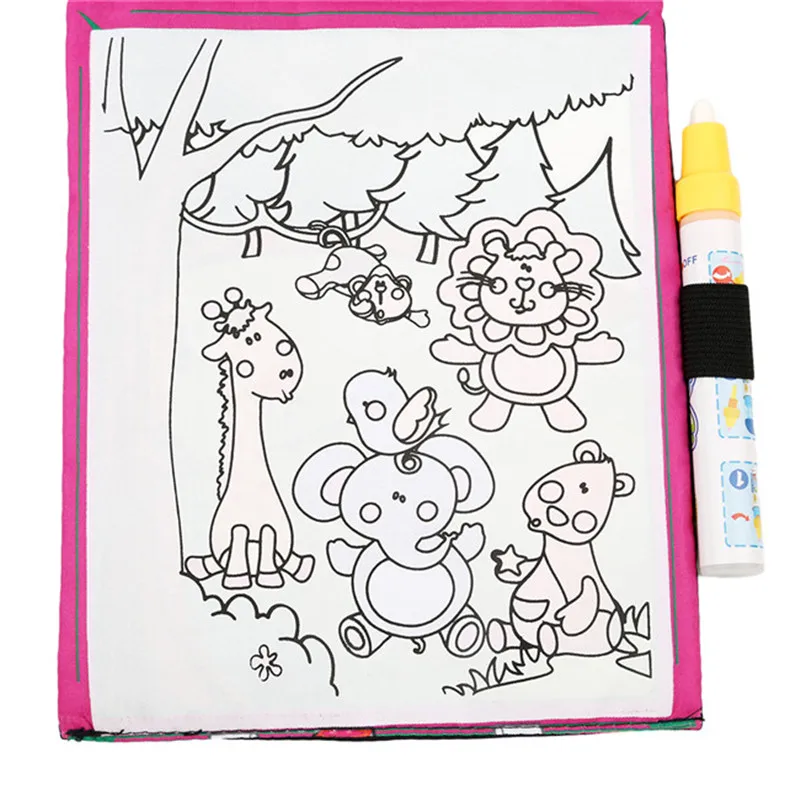 Книжка-раскраска для детей с изображением животных Волшебная водная книга для рисования новая Водная раскраска водная книга для рисования