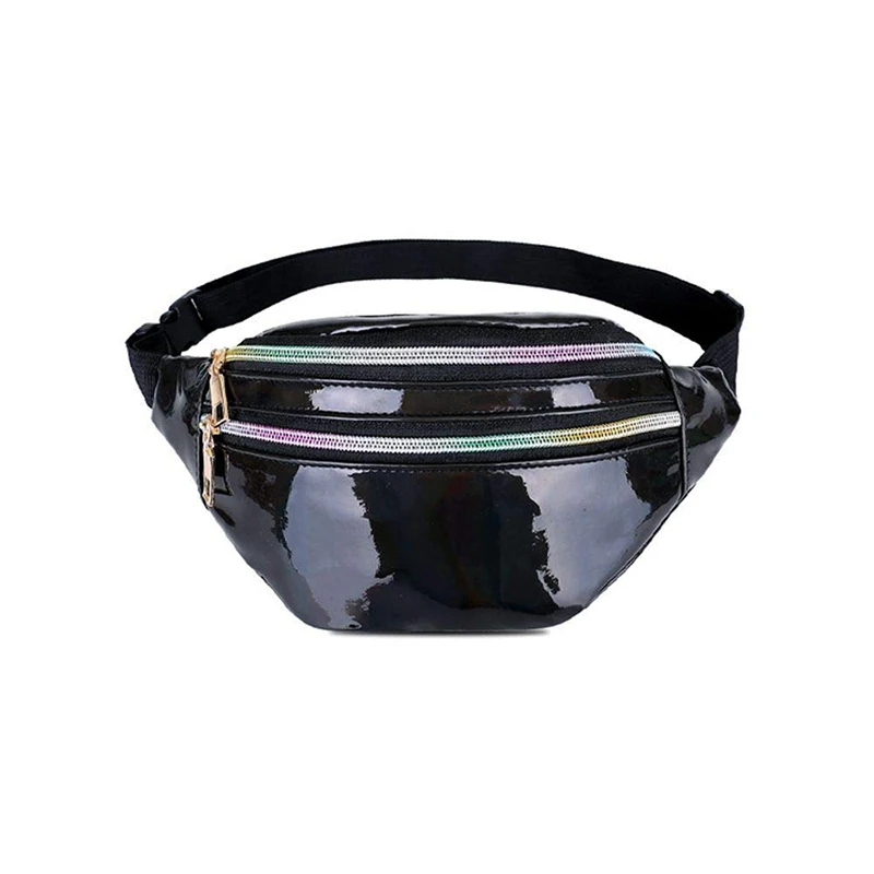 UOSC голографическая поясная сумка для женщин, серебряная лазерная сумка для путешествий, блестящие поясные сумки, модная розовая кожаная голограмма для девочек, набедренная сумка