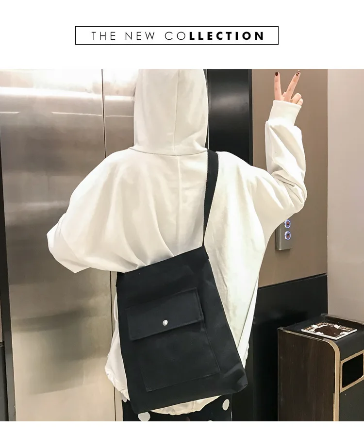 Pure Pigment Bag Wholesale Korean-style Canvas Beach Bag Women's Shoulder Large Bag College Student School Bag
