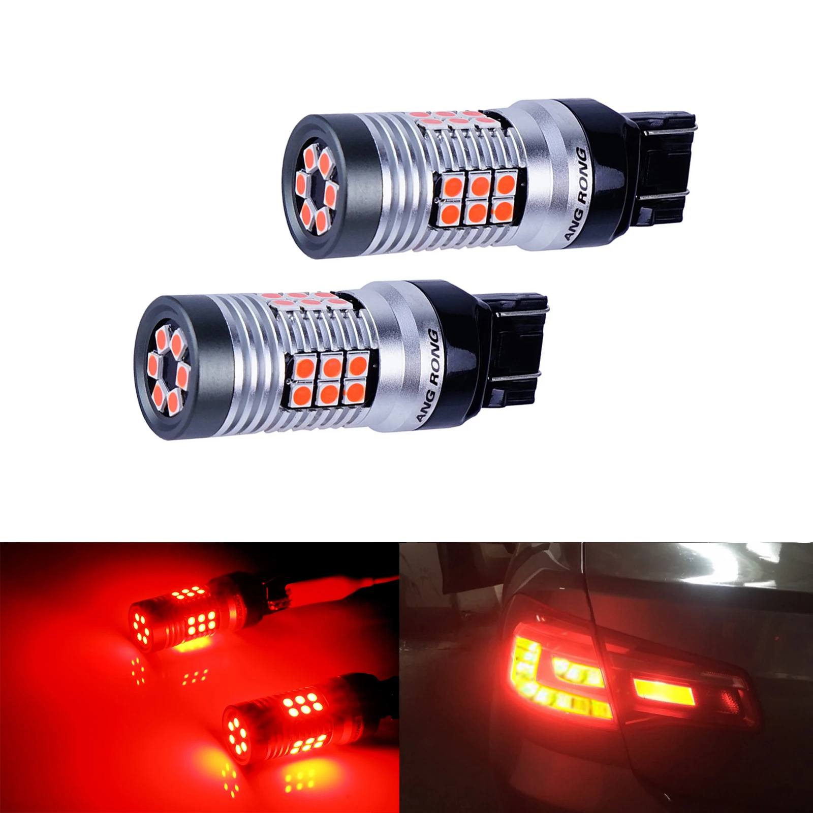 7440 7443 W21W 30 SMD СВЕТОДИОДНЫЙ бортовой светильник Обратный Стоп-сигнал Светильник лампы Красный 12V