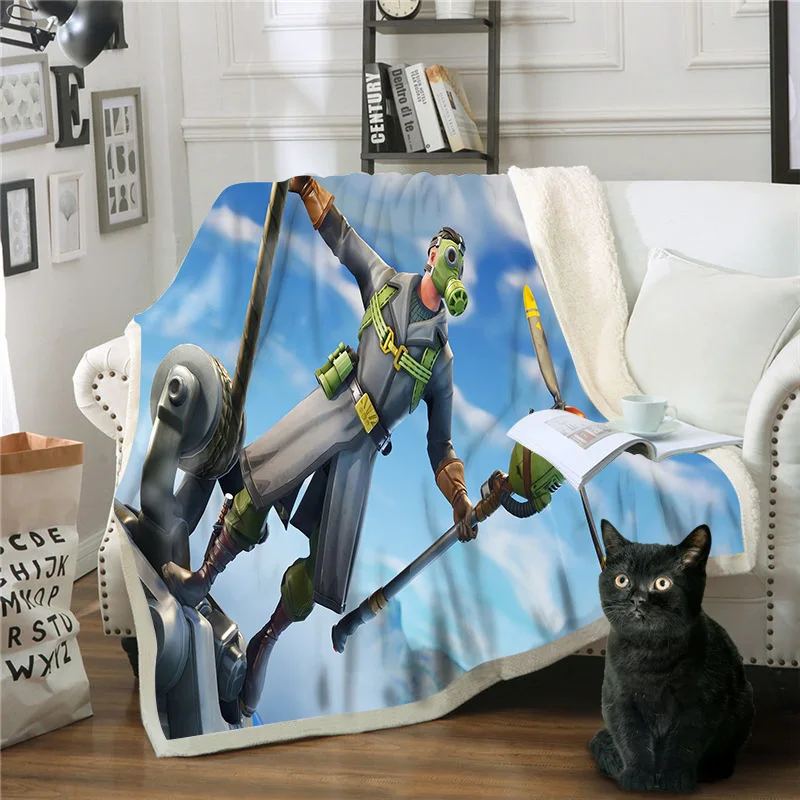 Кот, Слон серии 3D печатных двойной утолщаются хлопок плюшевые одеяла, диваны покрытые одеяла, Сиеста одеяла, квадратные одеяла