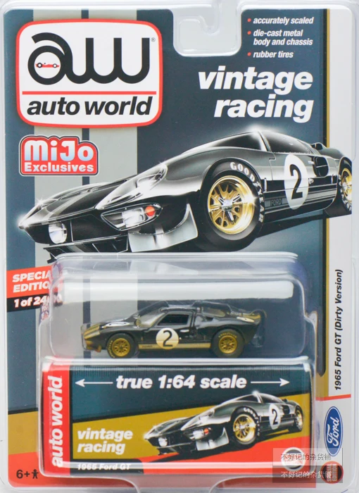 Авто World AW Cars 1965 Ford GT (грязная версия) винтажные гонки коллекция весов 1/64 металл
